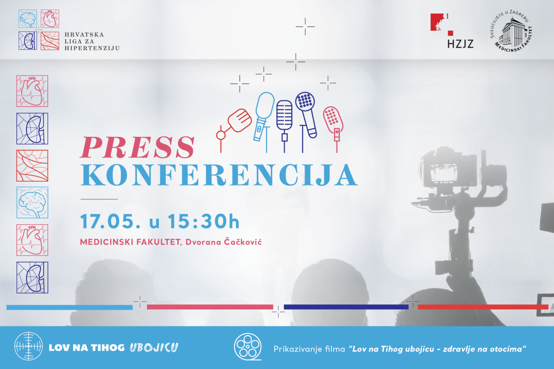 Tiskovna konferencija Hrvatske lige za hipertenziju, Medicinskog fakulteta Sveučilišta u Zagrebu i Hrvatskog zavoda za javno zdravstvo. 